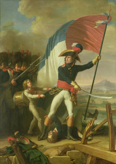 Le Général Augereau (1757-1816) sur le pont à la bataille d